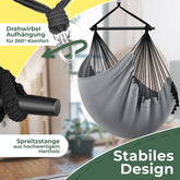 Hangstoel - Binnen & Buiten - Hangschommel - Tot 150kg - Grijs - KESSER® •